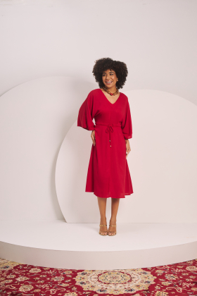 Vestido Midi Manga Kimono