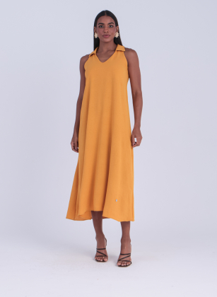 Vestido Evasê Com Faixa