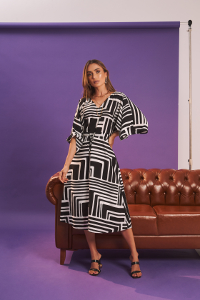 Vestido Midi Estampado
